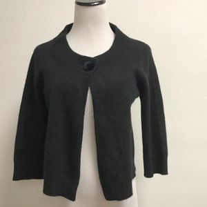 Christopher Fischer black one button cashmere cardigan sweater bolero M